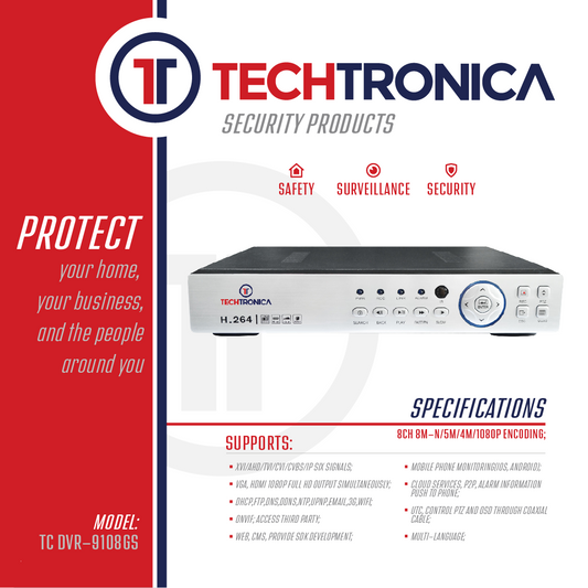 Techtronica TC DVR-9108GS | H.265