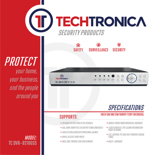 Techtronica TC DVR-9216GSS | H.265